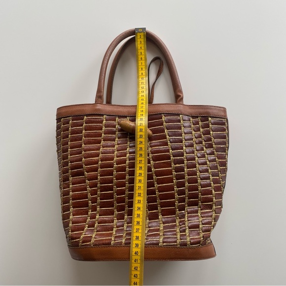 Genuine Leather Vintage Italian Designer Silvano Biagini Bucket Bag - Picture 13 of 16